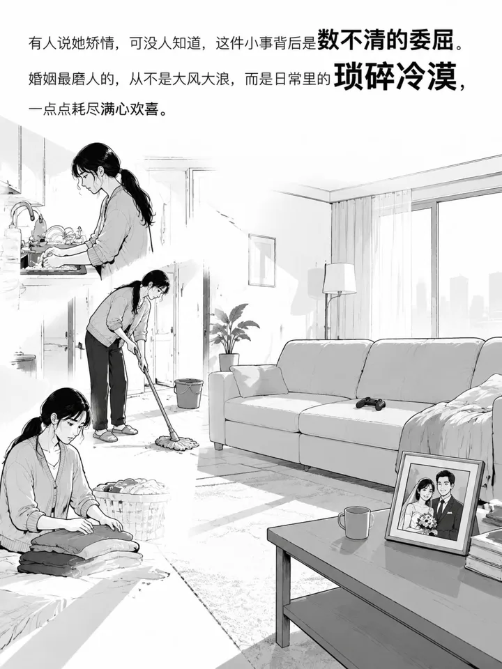 婚姻中的琐碎冷漠：妻子出差三天回家后的图文故事 第 5 段