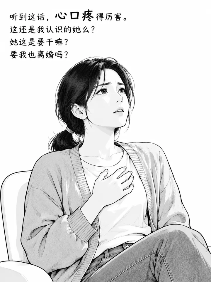 十年闺蜜劝我离婚的图文故事线稿绘本插画 第 5 段