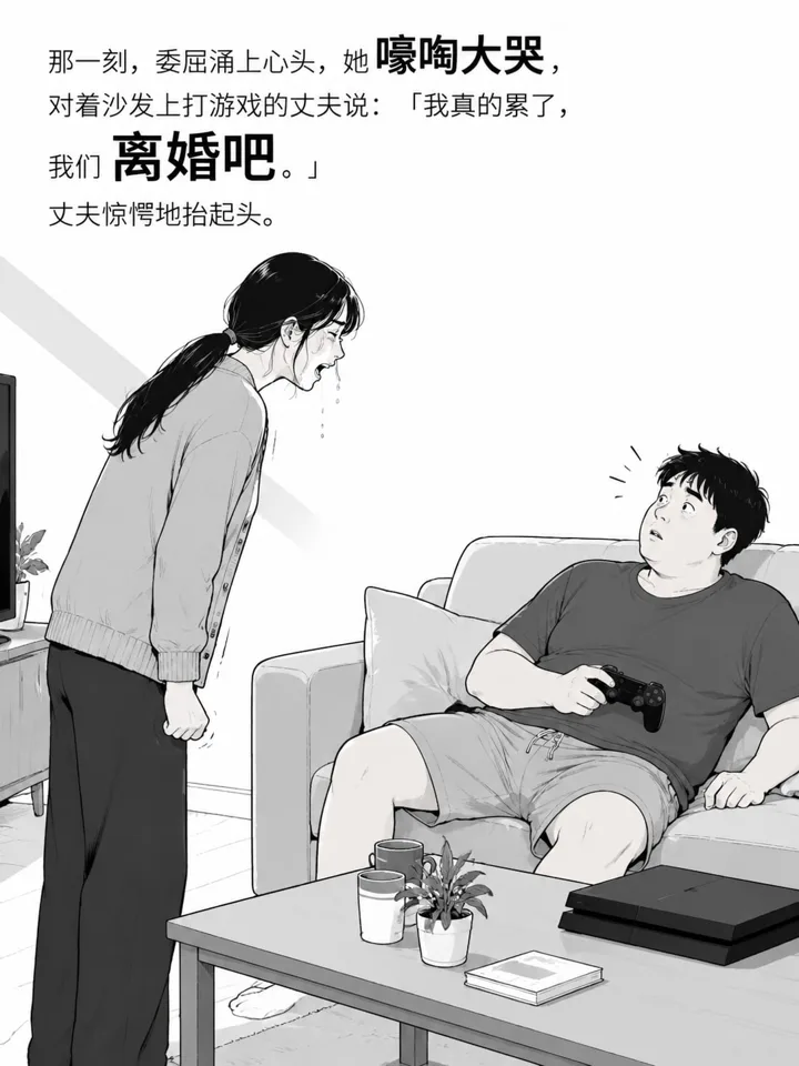 婚姻中的琐碎冷漠：妻子出差三天回家后的图文故事 第 4 段