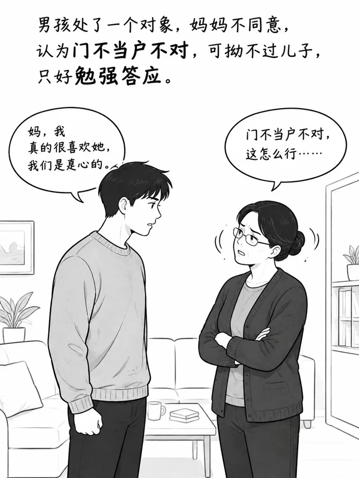 妈妈试探女孩人品的图文故事线稿绘本插画