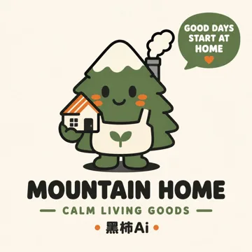 扁平矢量雪山松树吉祥物LOGO的AI绘画提示词