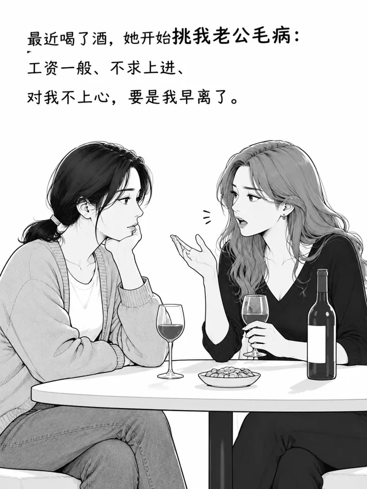 十年闺蜜劝我离婚的图文故事线稿绘本插画 第 2 段