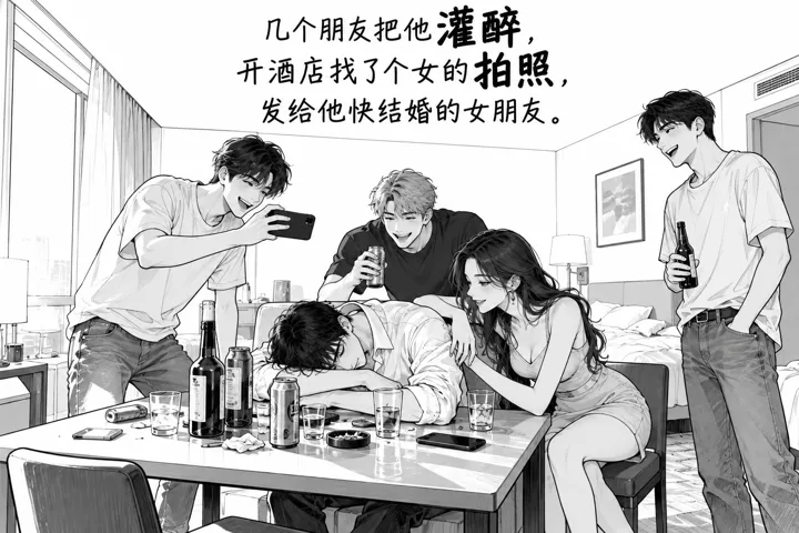 公务员考上后朋友设局陷害的图文故事绘本线稿 第 2 段