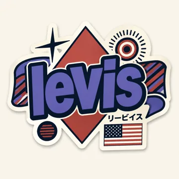 复古美式广告风Levis贴纸徽章AI提示词