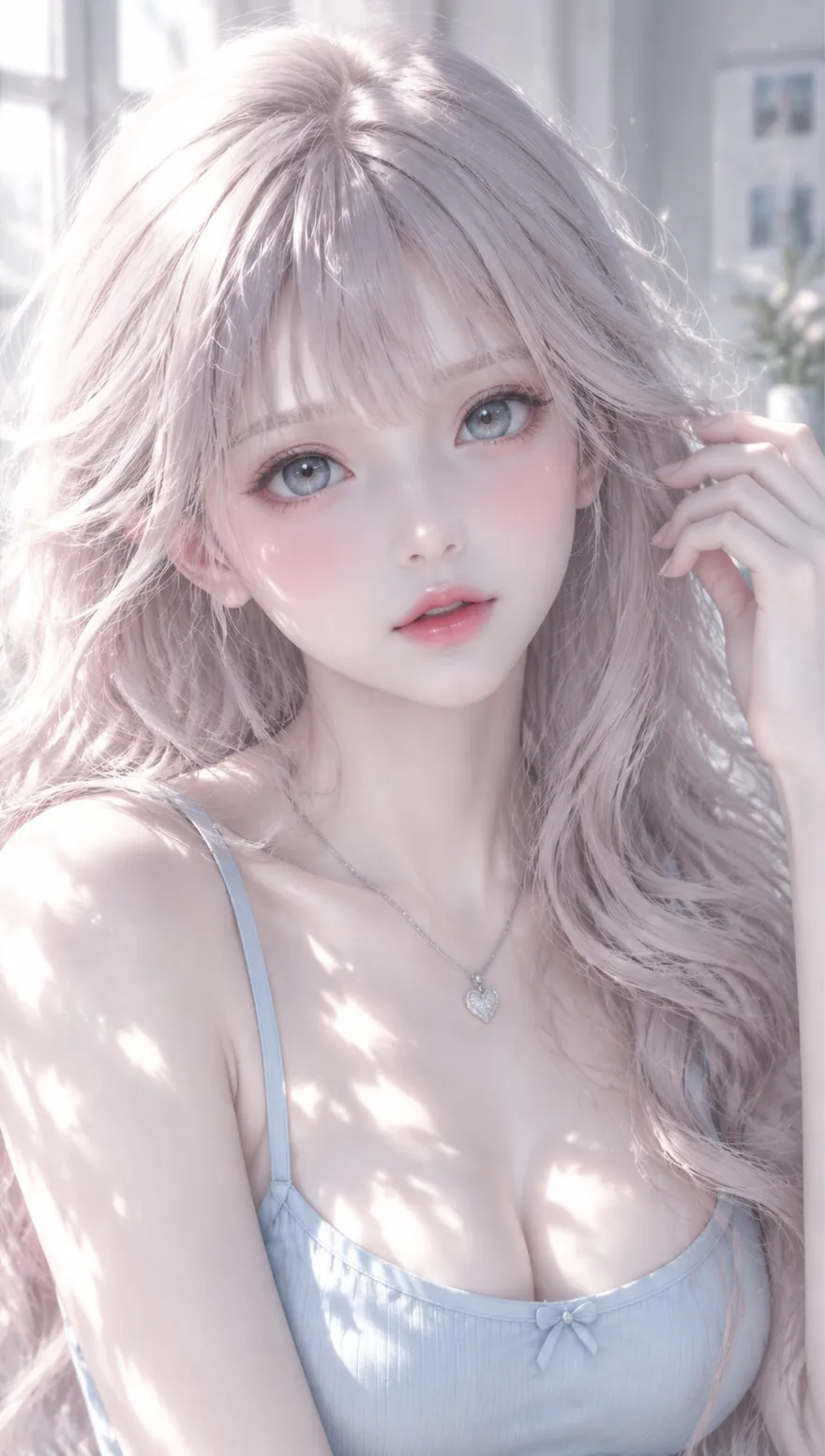 半写实3D日系少女半身特写AI绘画提示词