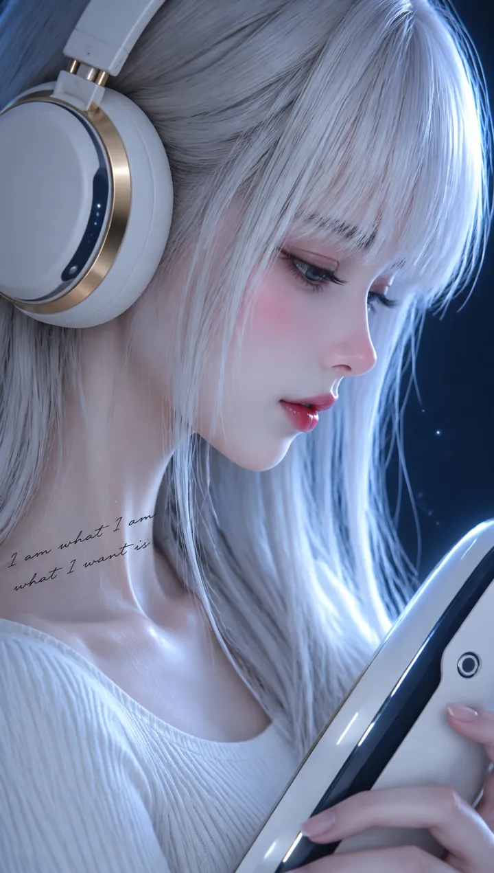 半写实3D二次元少女侧脸特写AI提示词
