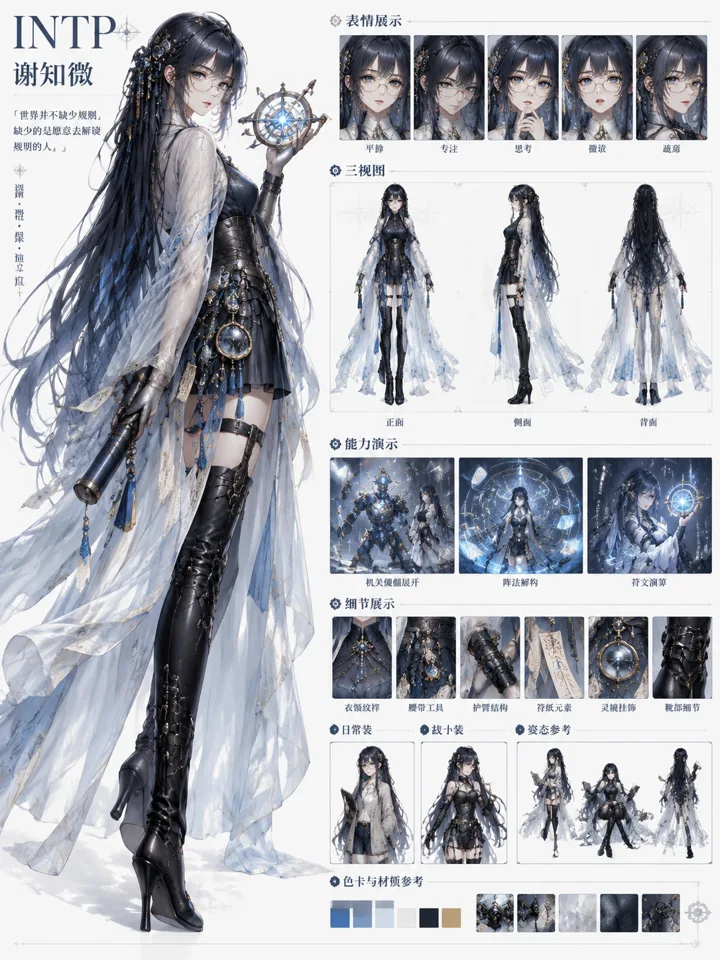 东方机关术少女角色设定集AI提示词