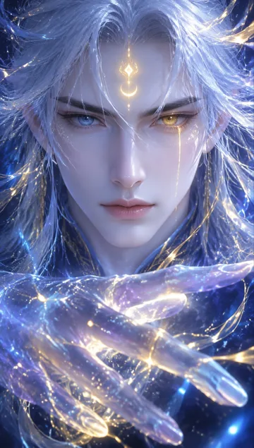 东方玄幻异色瞳角色特写 AI 绘画提示词